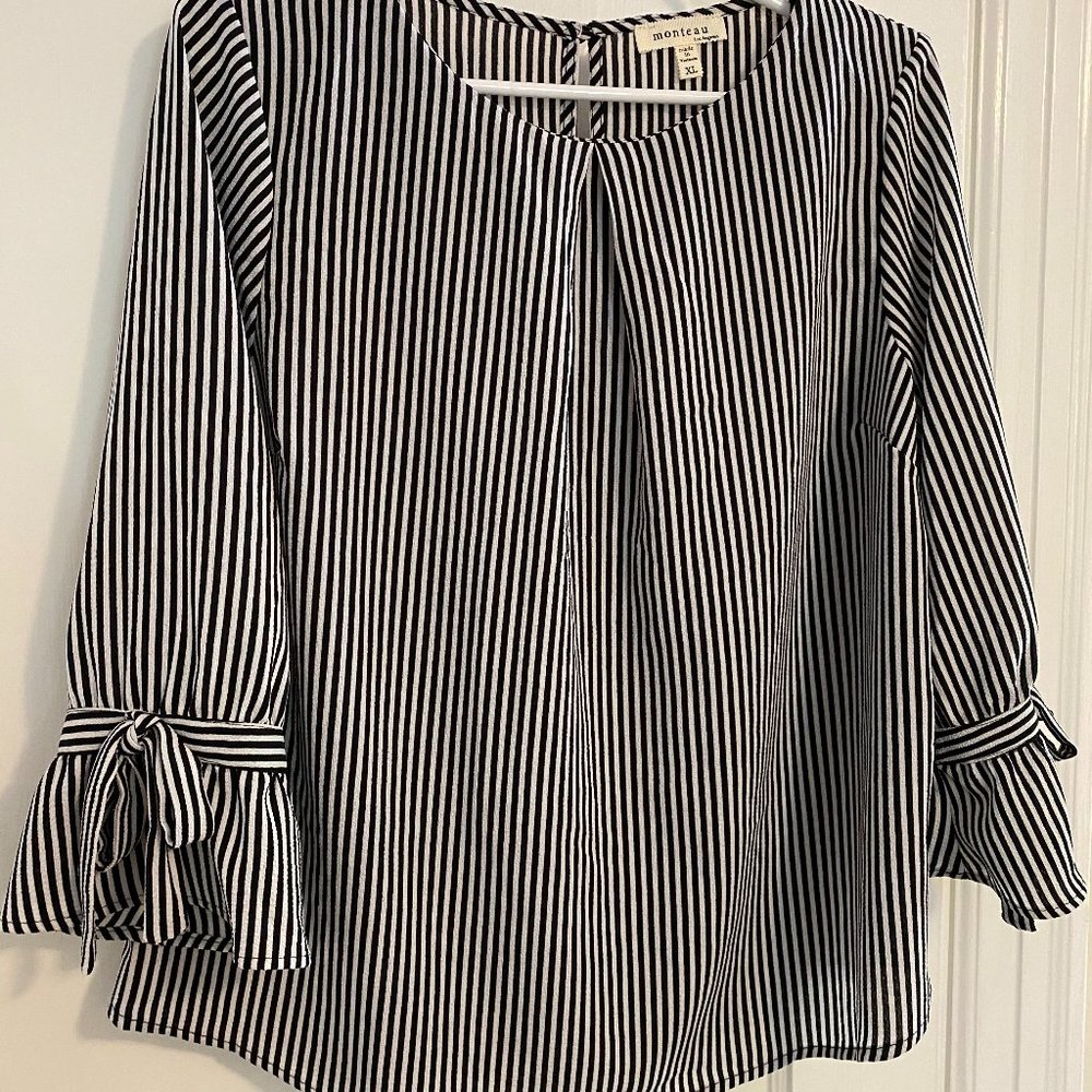 Black and White Blouse